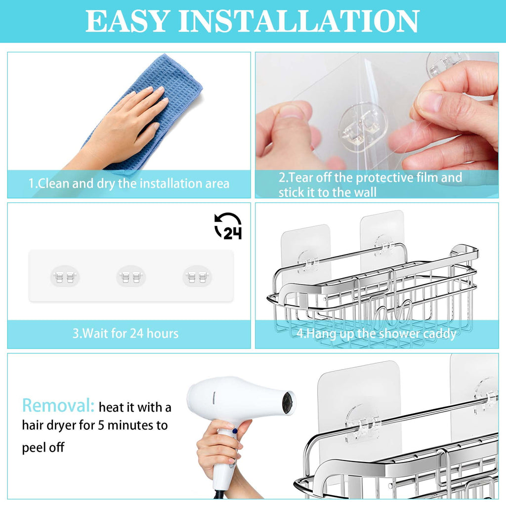 15 Pack Shower Caddy Adhesive Hooks, Shower Shelf Adhesive Sticker Replacement, No Drilling Bathroom Accessories - Image 6