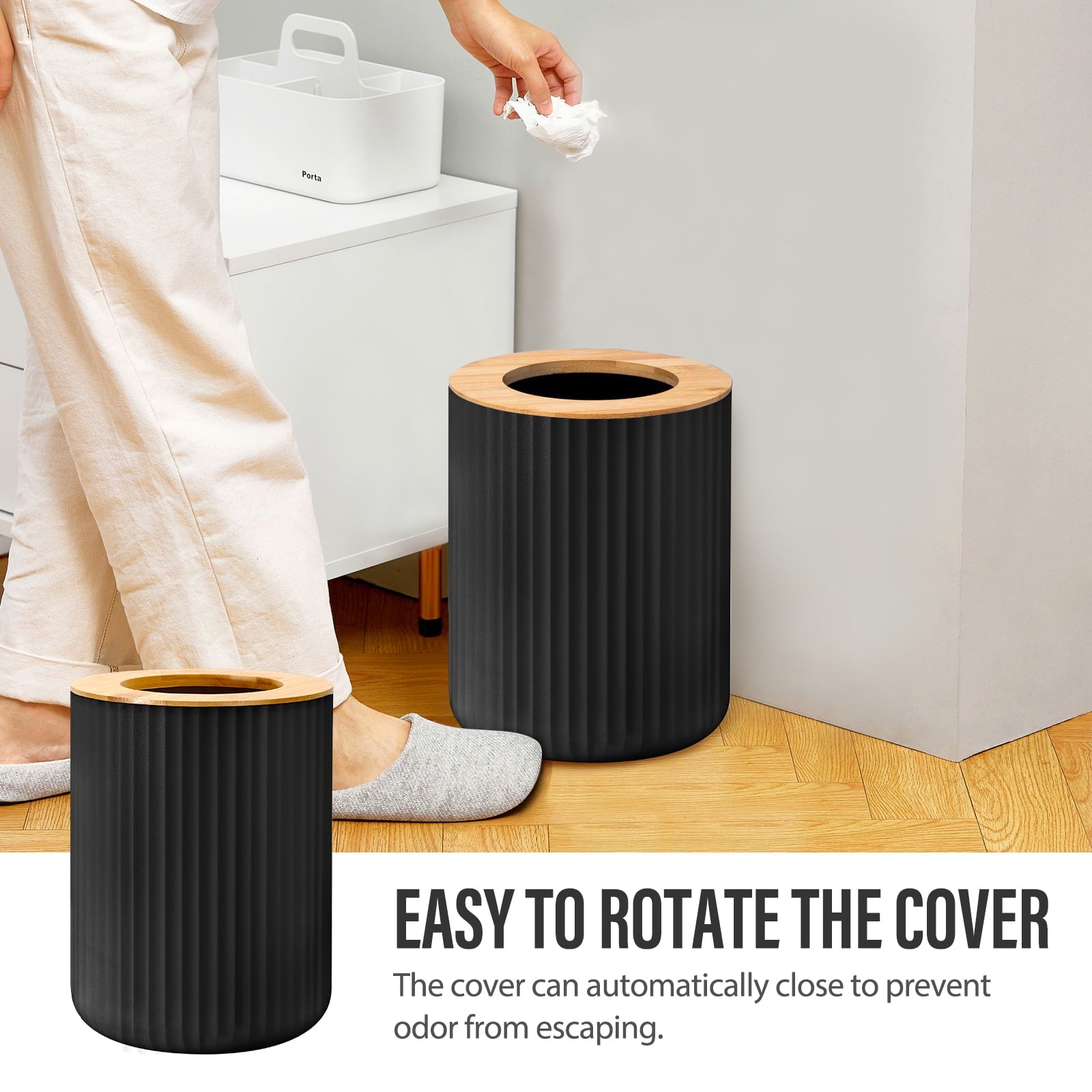 19 Pcs Black Bathroom Accessories Sets with Shower Curtain, Specially Designed for Small Spaces - Image 5