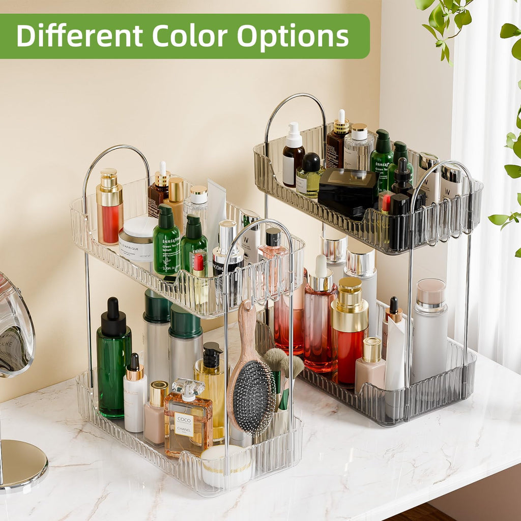 Vitviti 2 Tier Bathroom Counter Organizer，Cosmetic Skincare Organizer，Spice Rack Organizer for Kitchen - Image 2