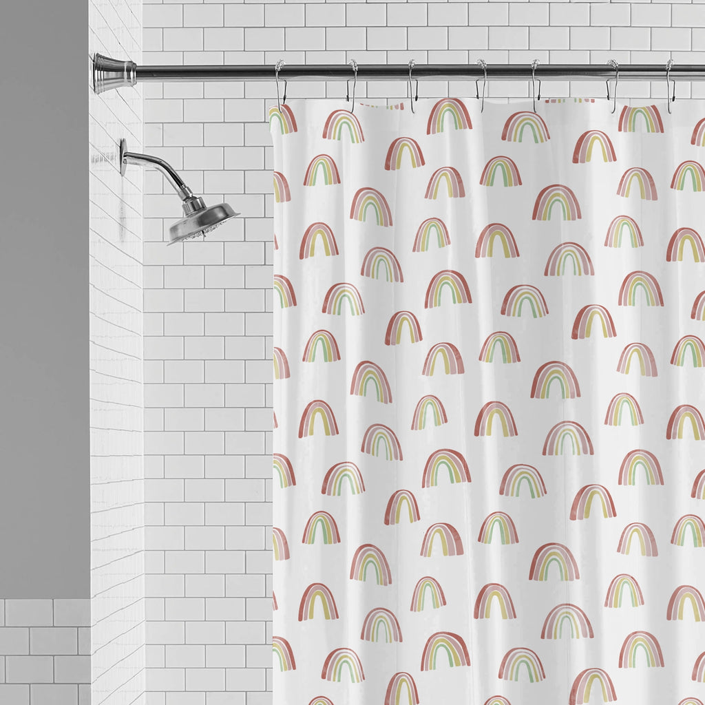 Waterproof Recycled Shower Curtain Set and 12 Hooks, Multicolor - Image 3