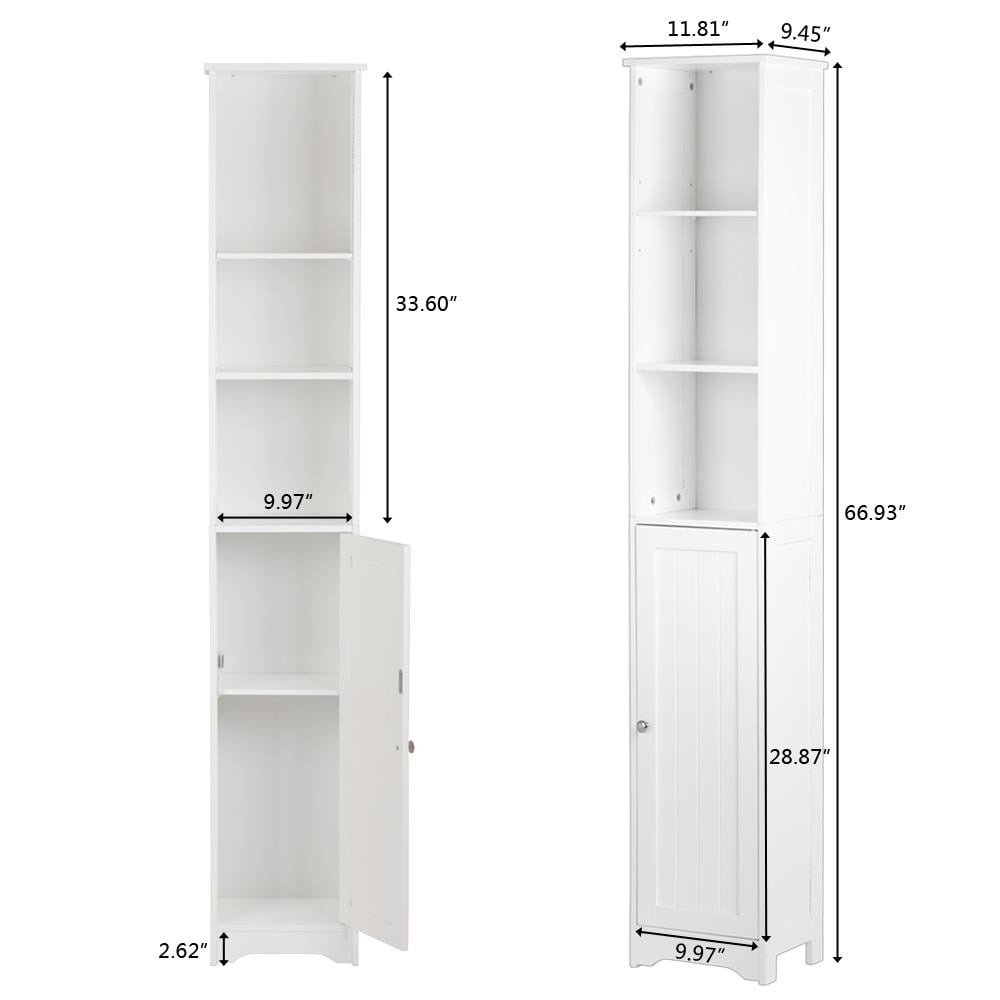 Ktaxon 67" H Bathroom Cabinet 5-Tier, Slim Narrow Storage Tower for Living Room, Kitchen, White - Image 6