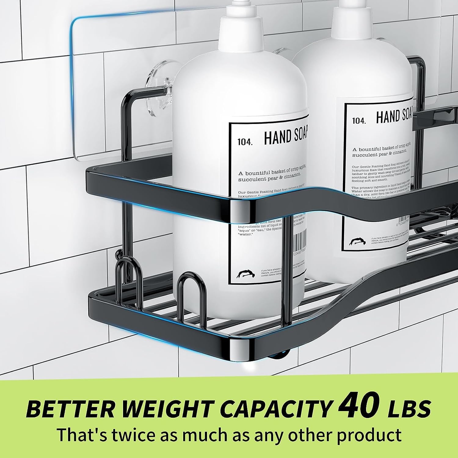 Bathroom Shower Caddy , 3 Pack Stainless Steel Adhesive Shelves with Hooks, Toothpaste & Soap Holder, No Drilling Rus... - Image 4