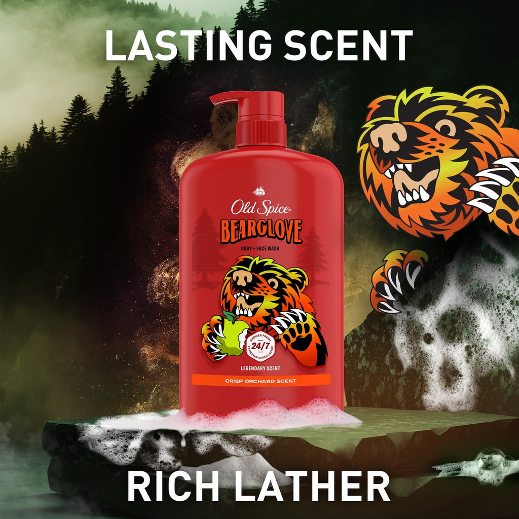Old Spice Men's Body Wash, Bearglove, Long Lasting Lather, 33.4 fl oz - Image 6
