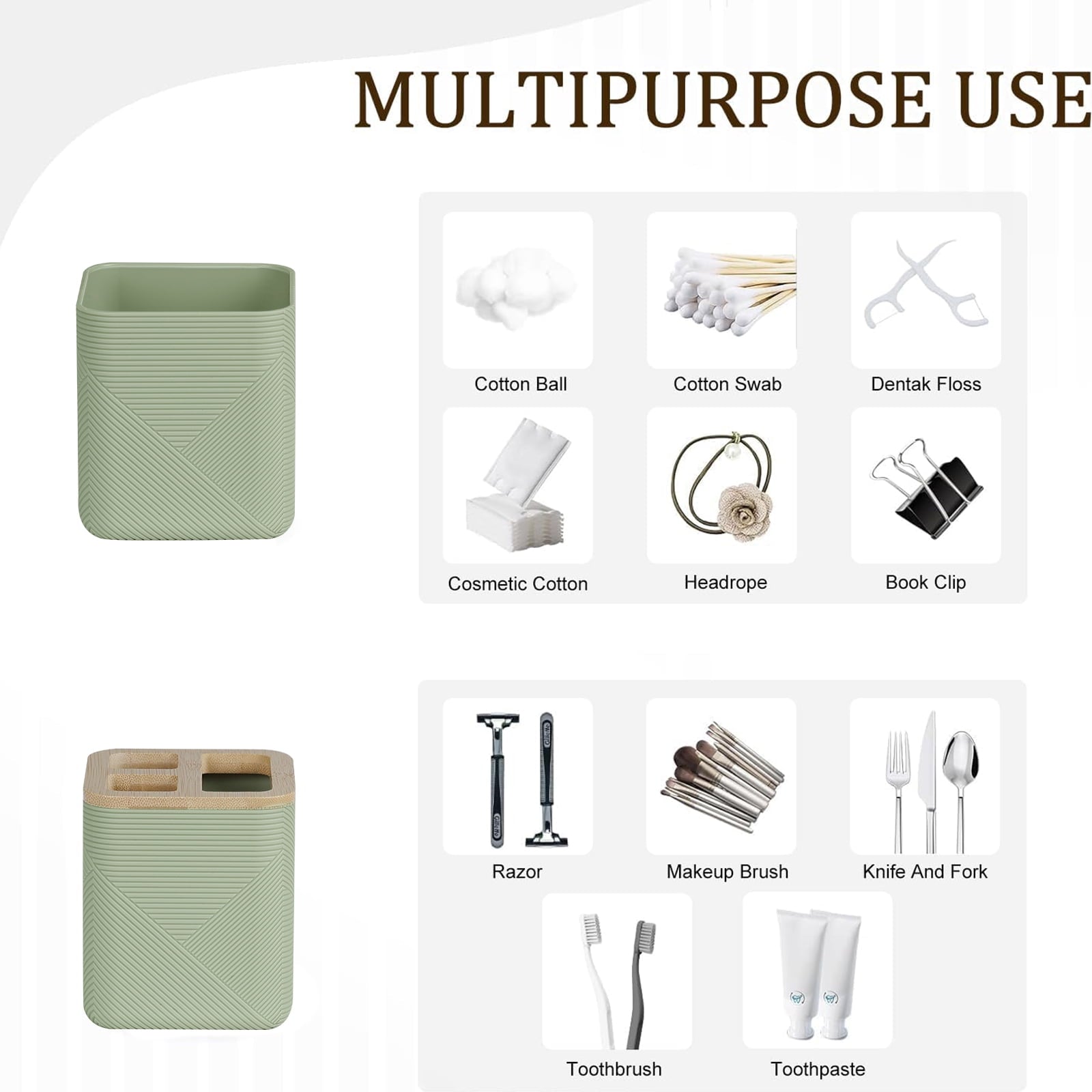 Bathroom Accessories Set 6 Piece Bamboo Bath Ensemble Includes Soap Dispenser, Toothbrush Holder, Toothbrush Cup, Soa... - Image 5