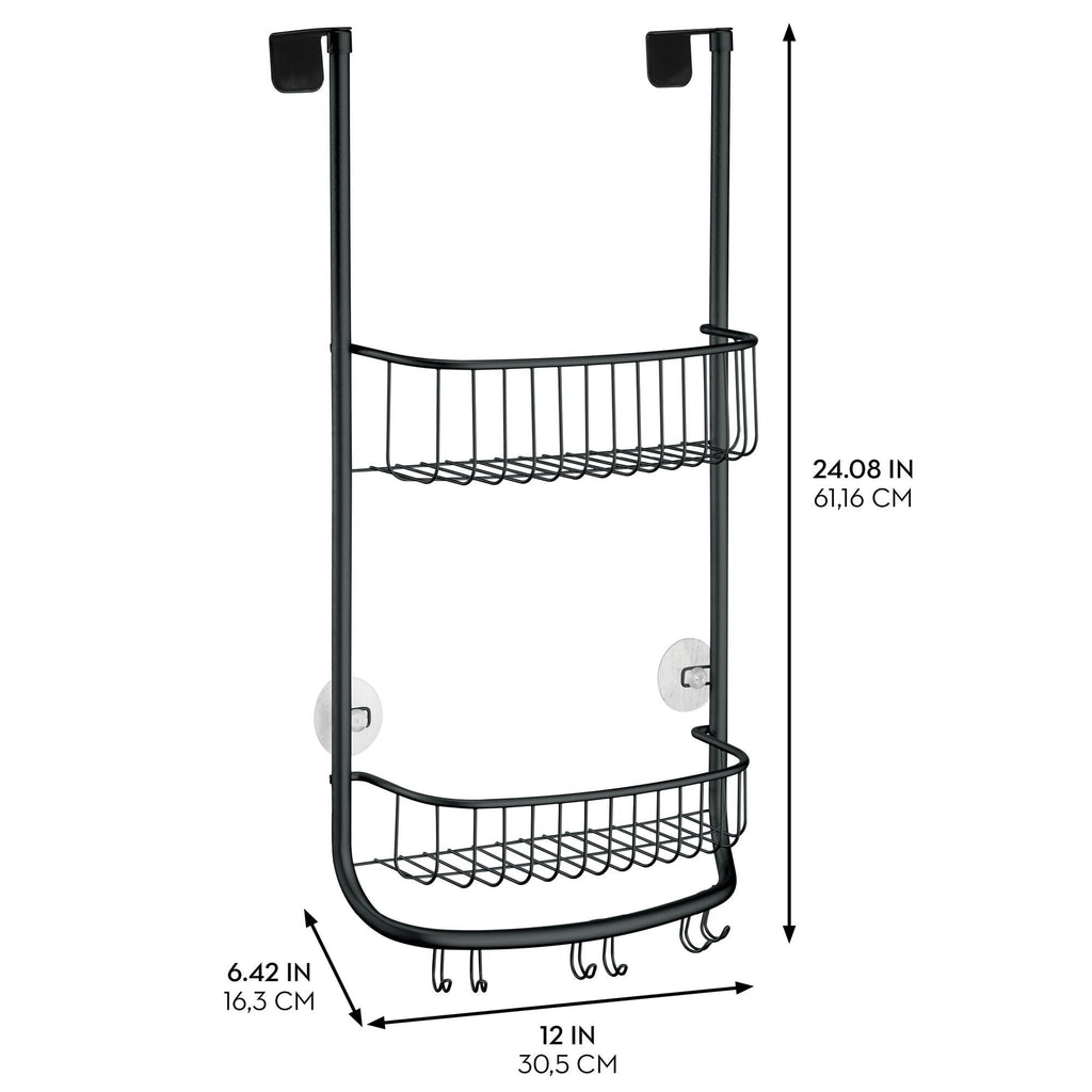 iDesign Forma Over the Door Shower Caddy, Matte Black - Image 2