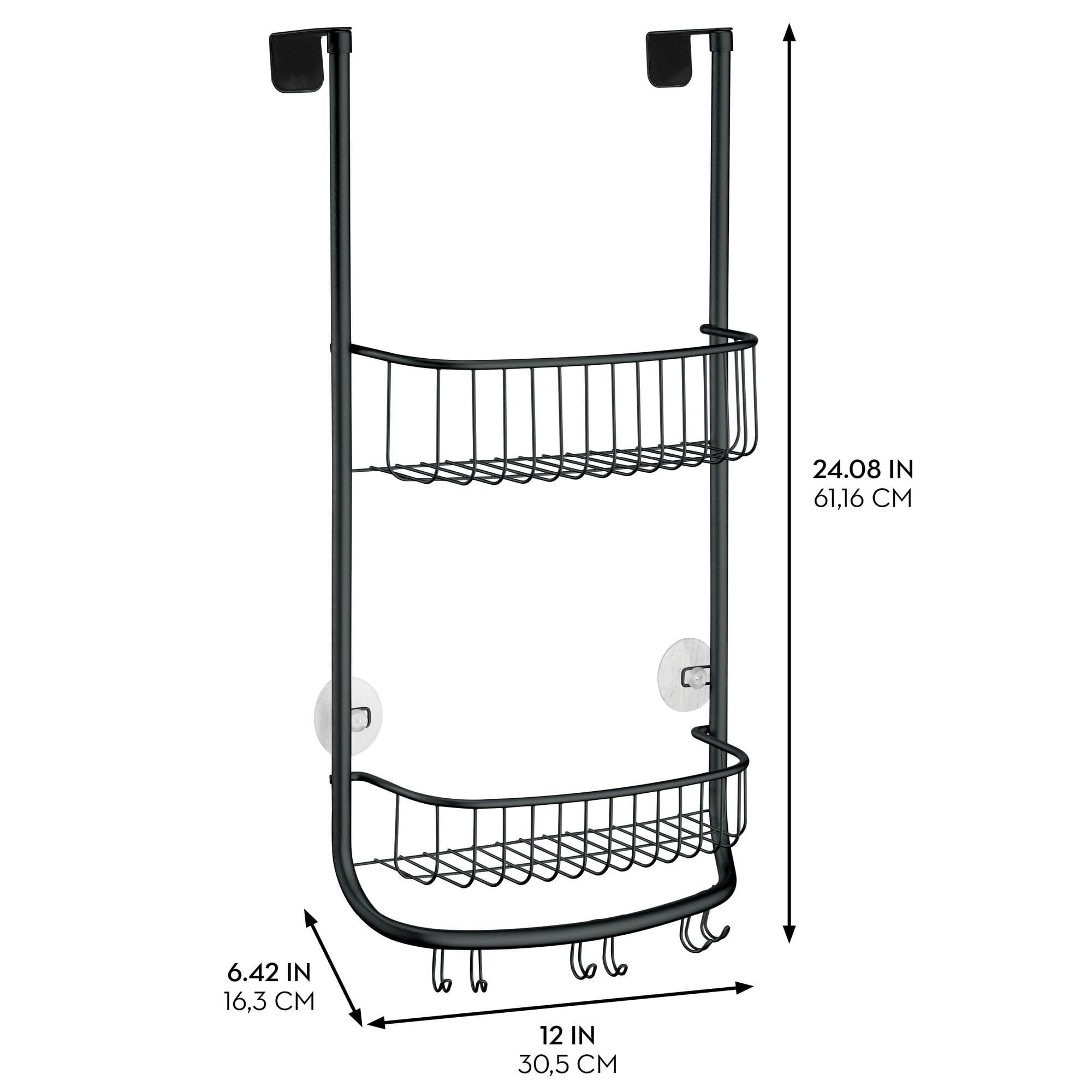 iDesign Forma Over the Door Shower Caddy, Matte Black - Image 2