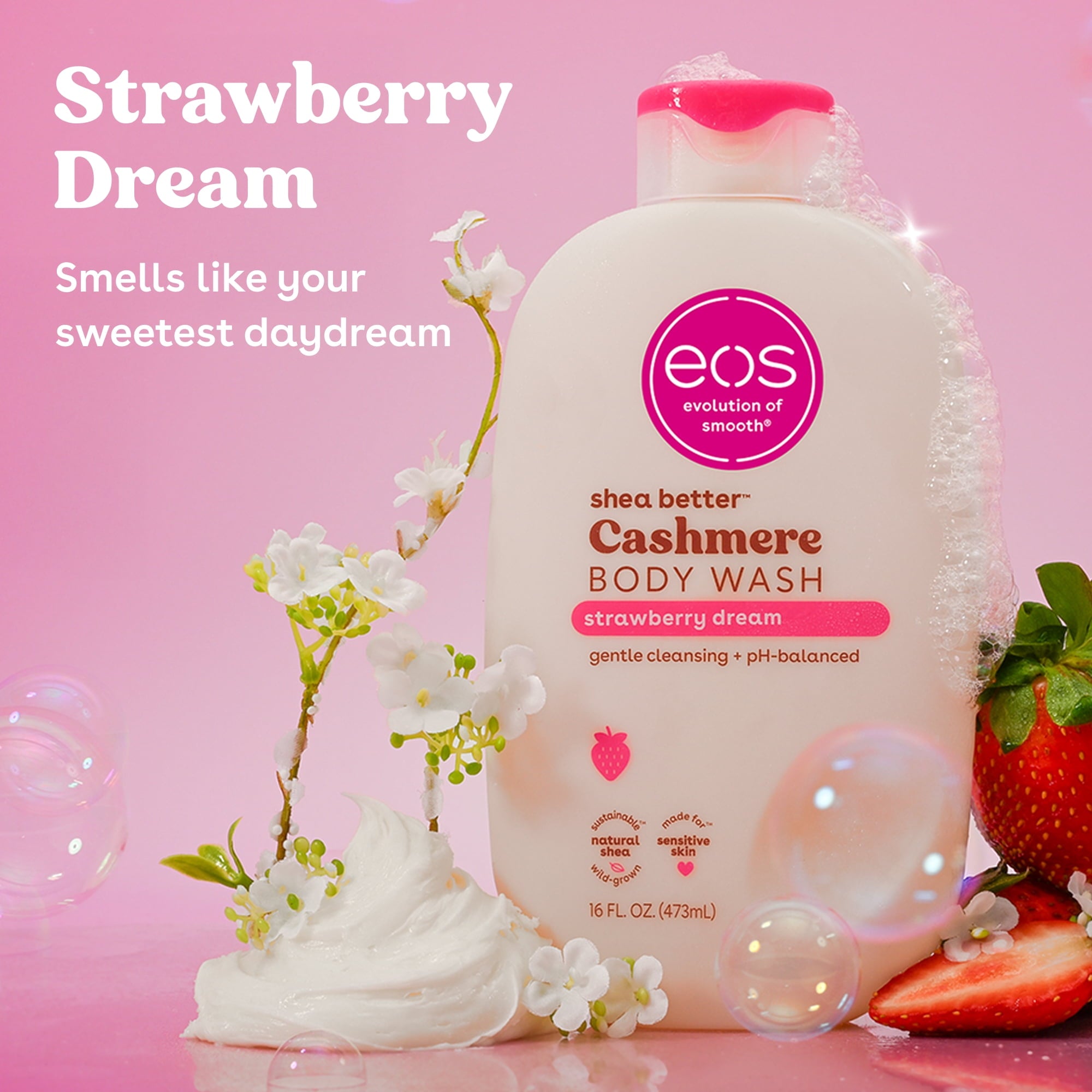 eos Shea Better Cashmere Body Wash - Strawberry Dream - 16 fl oz - Image 2