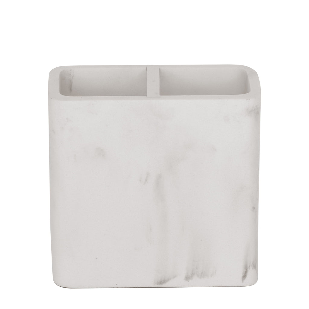 Faux Marble Toothbrush Holder, White - Image 6