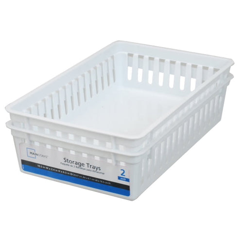 Mainstays 2-Pack Plastic Drawer Organizer Storage Bin Set, Mini Drawer Storage Containers for Kitchen Drawer, Desk Drawer and Bathroom Drawe - Image 2