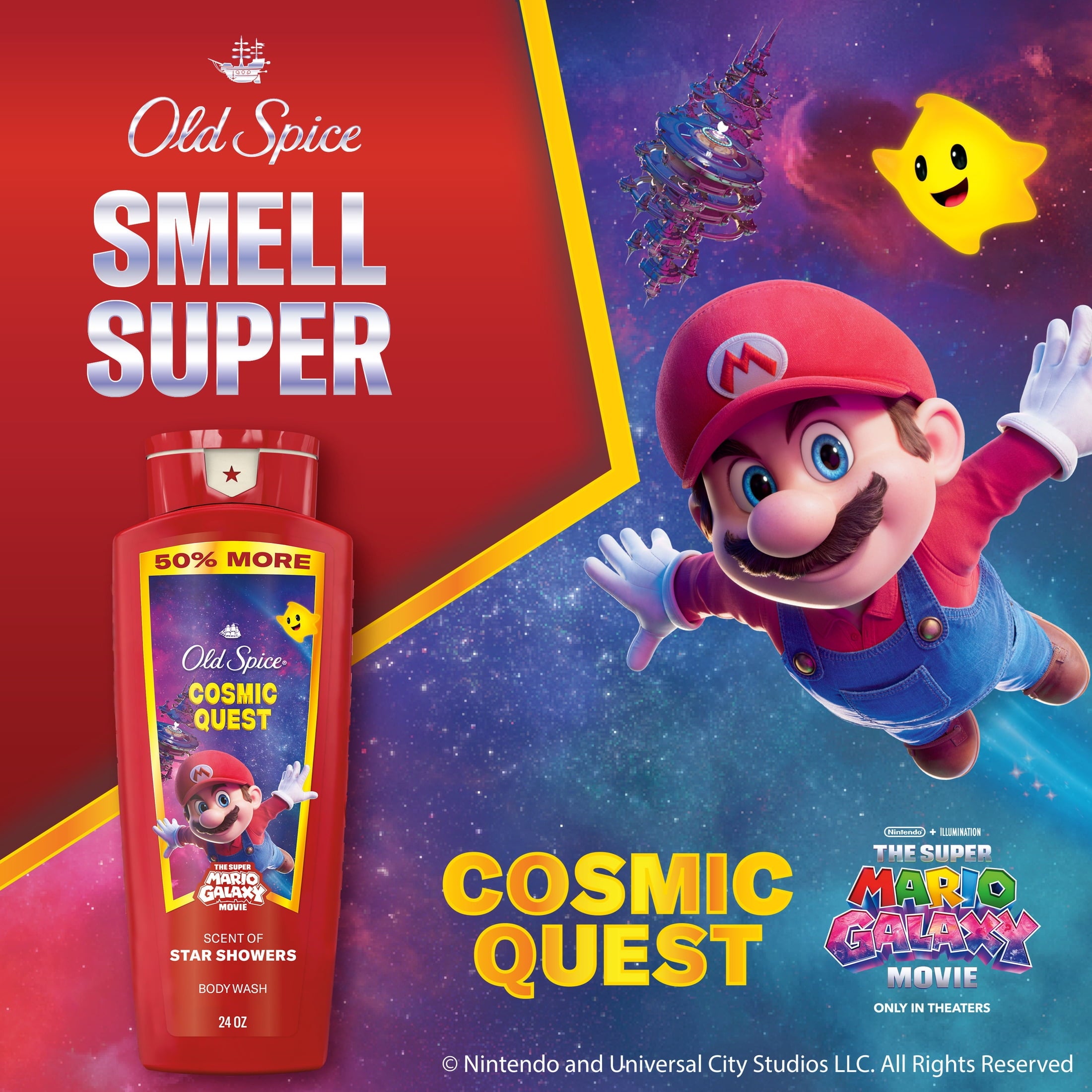 Wash for Men, Cosmic Quest, x The Super Mario Galaxy Movie, 24 fl oz - Image 2