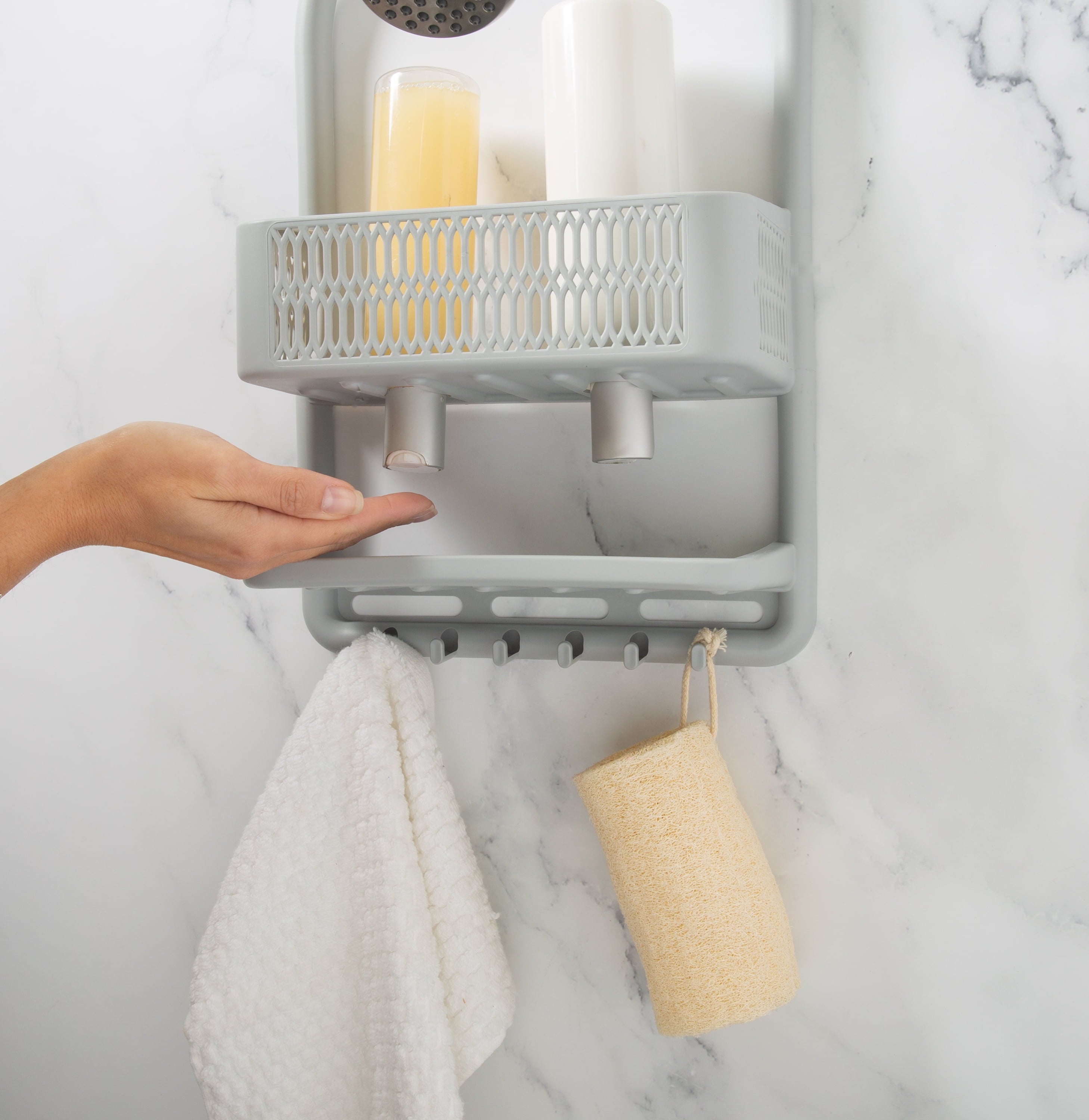 Plastic Shower Caddy, Gray - Image 5