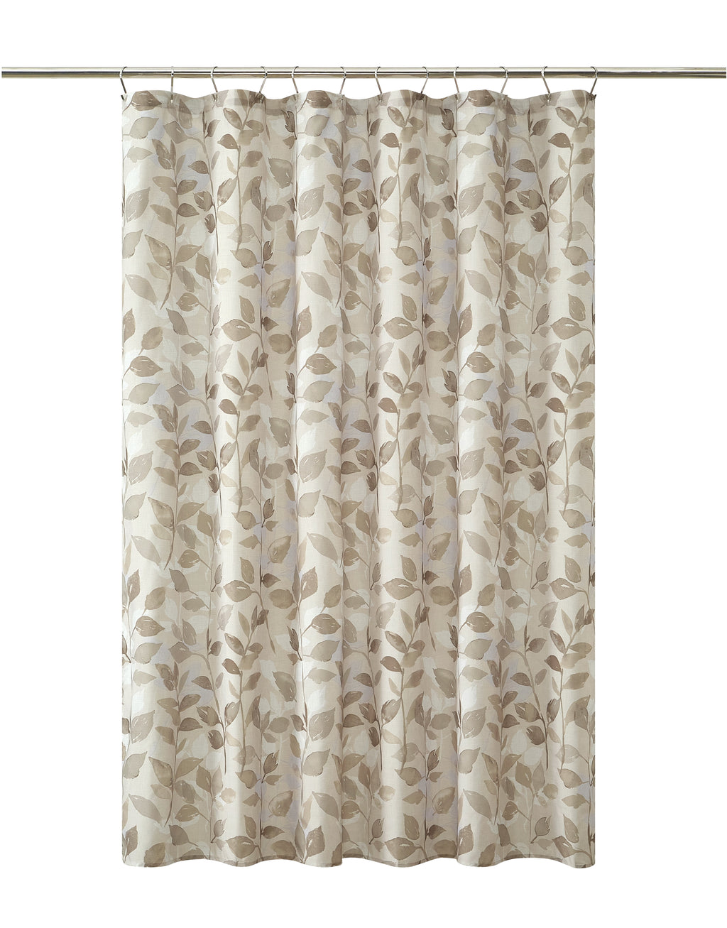 Mainstays 15-Piece Brown Leaves Bathroom Set  Shower Curtain, Bath Rugs & Hooks, Nature-Inspired Washable Dcor - Image 3