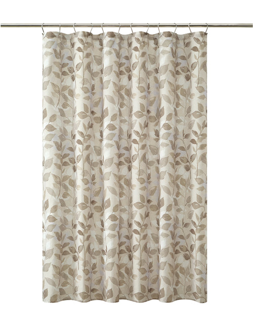 Mainstays 15-Piece Brown Leaves Bathroom Set  Shower Curtain, Bath Rugs & Hooks, Nature-Inspired Washable Dcor - Image 3