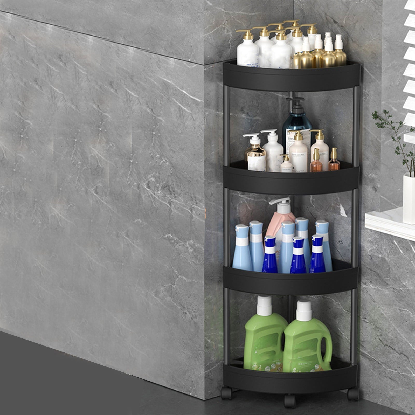 Bathroom Corner Organizer with Drainage System - Space Efficient Storage Shelf for Toiletries - Image 5