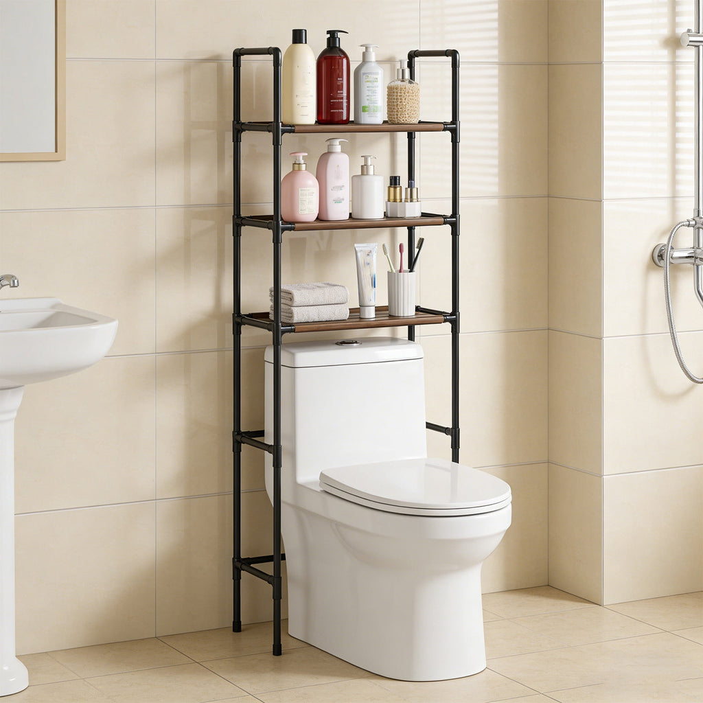 The Toilet Storage Rack No Drill Bathroom Organizer 3 Tier Shelf Unit for Toiletries and Bath Essentials, Space Savin... - Image 4