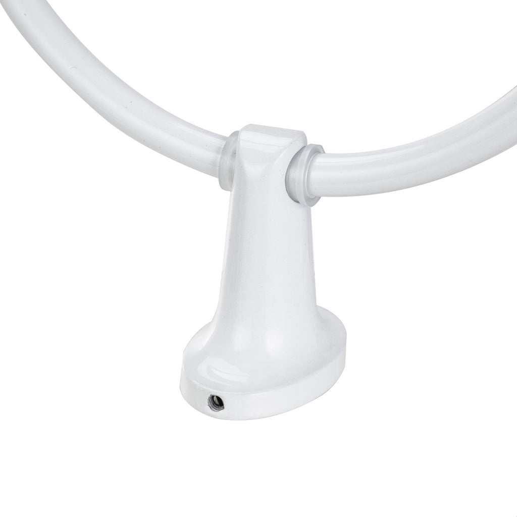 Mainstays Oval Style Steel Wall Mount Towel Holder Ring, White, Vertical Orientation - Image 6