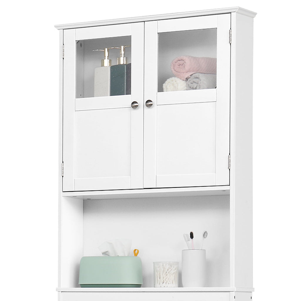 Ktaxon Bathroom Storage Over the Toilet  Cabinet with Adjustable Shelf & 2 Doors Space Saver, White - Image 6