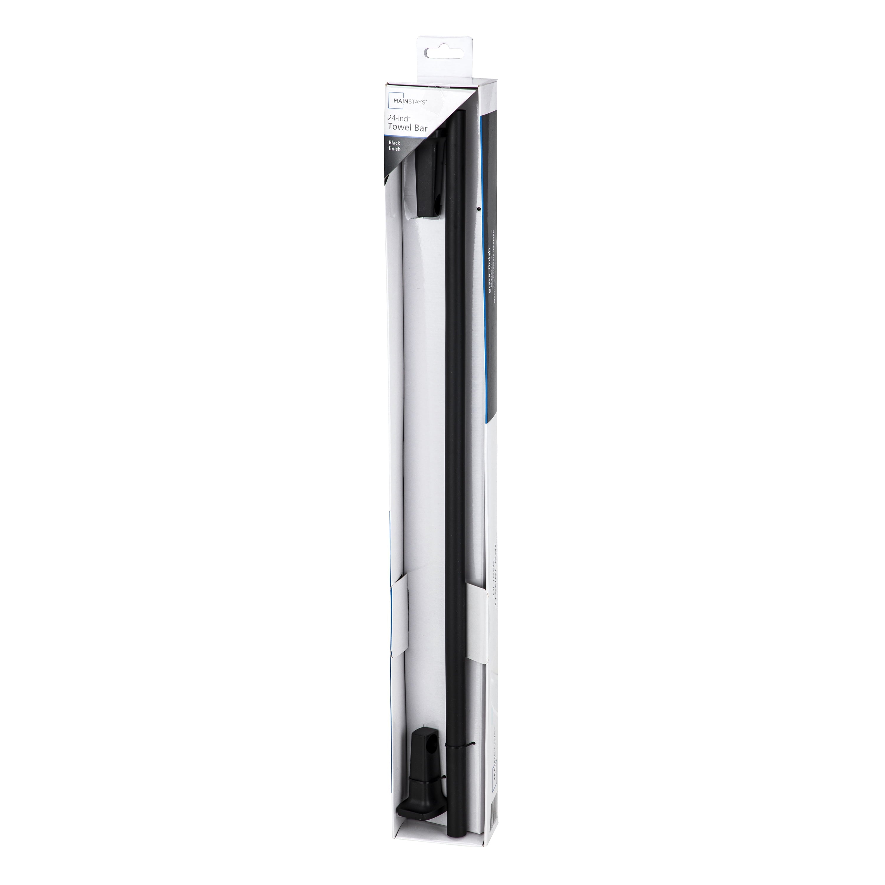 Wall Mount Steel 24 inch Towel Holder Bar, Black Finish, Horizontal Orientation - Image 5