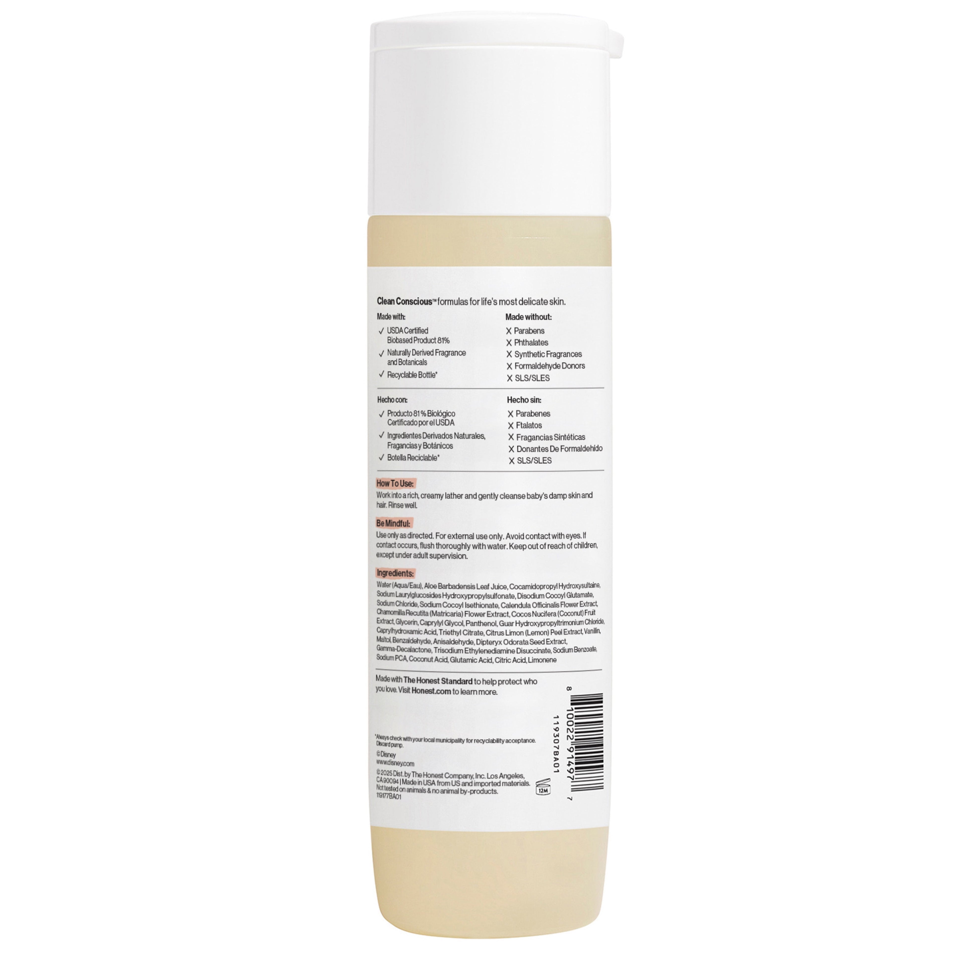 The Honest Company 2-in-1 Cleansing Shampoo + Body Wash, Disney’s Mickey Mouse Comfort Sweet Cream, 10 fl oz - Image 5