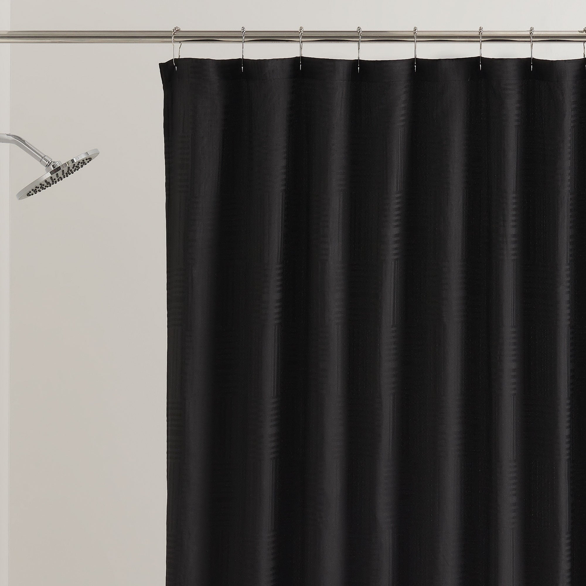Black Mosaic Polyester Shower Curtain 72” x 72” - Image 5