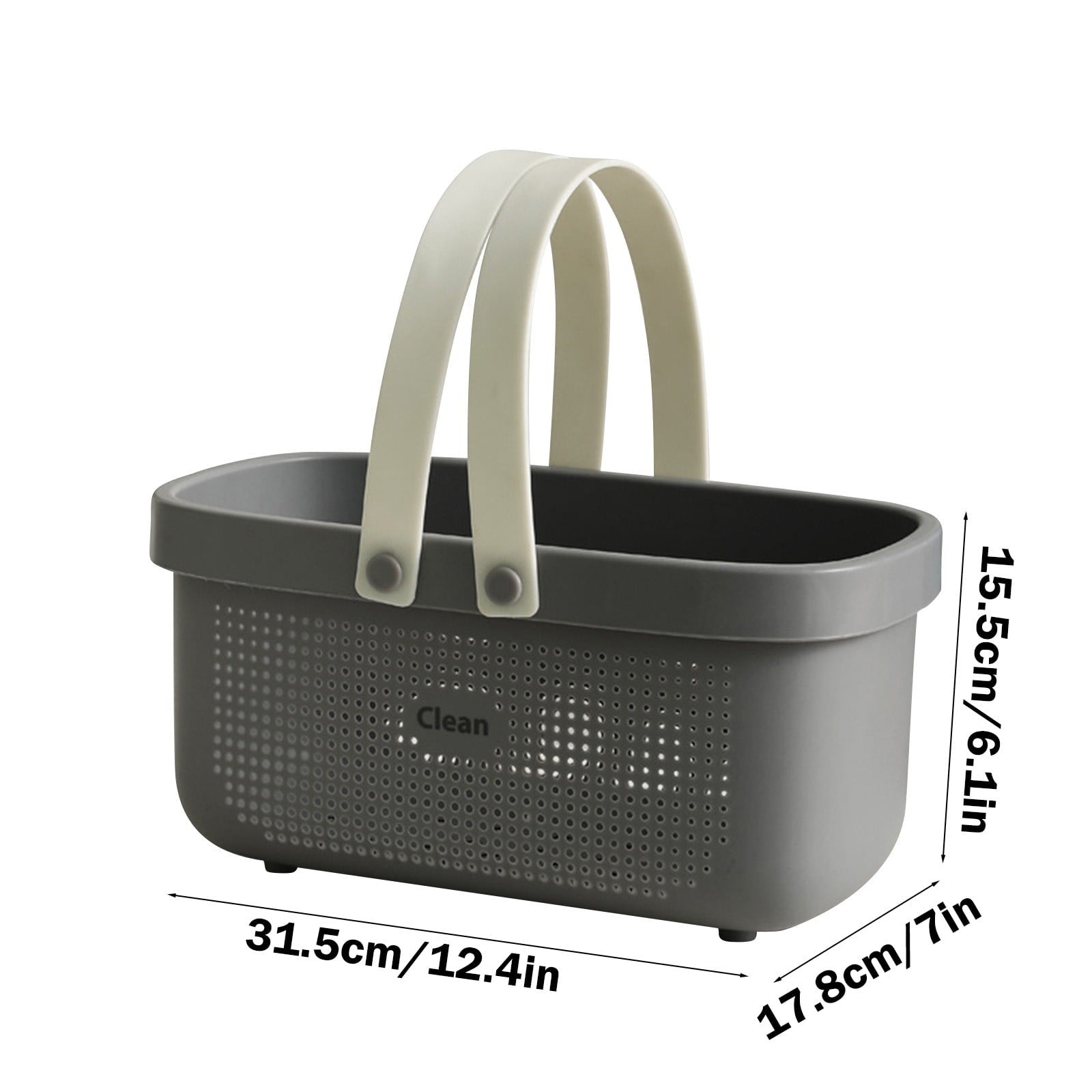 Large Capacity Bath Shower Basket Portable Storage Puff Shower Caddy Storage Basket Gray Safe&Non-toxic 3.2x3.2 Inch - Image 3