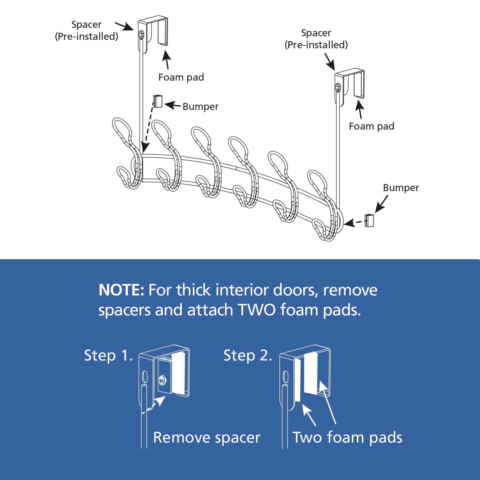 6-Hook Over-the-Door Towel and Robe Rack, Oil-Rubbed Bronze - Image 6
