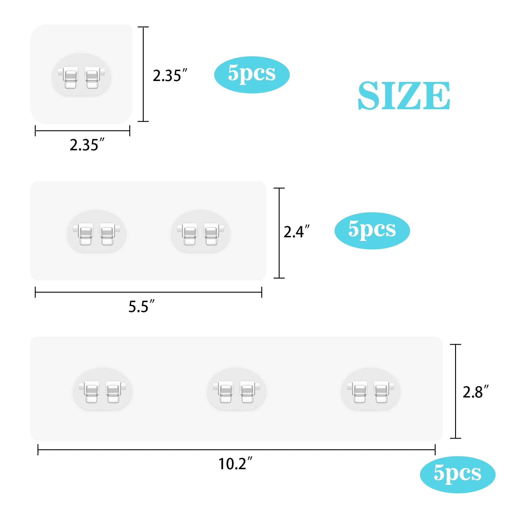 15 Pack Shower Caddy Adhesive Hooks, Shower Shelf Adhesive Sticker Replacement, No Drilling Bathroom Accessories - Image 5