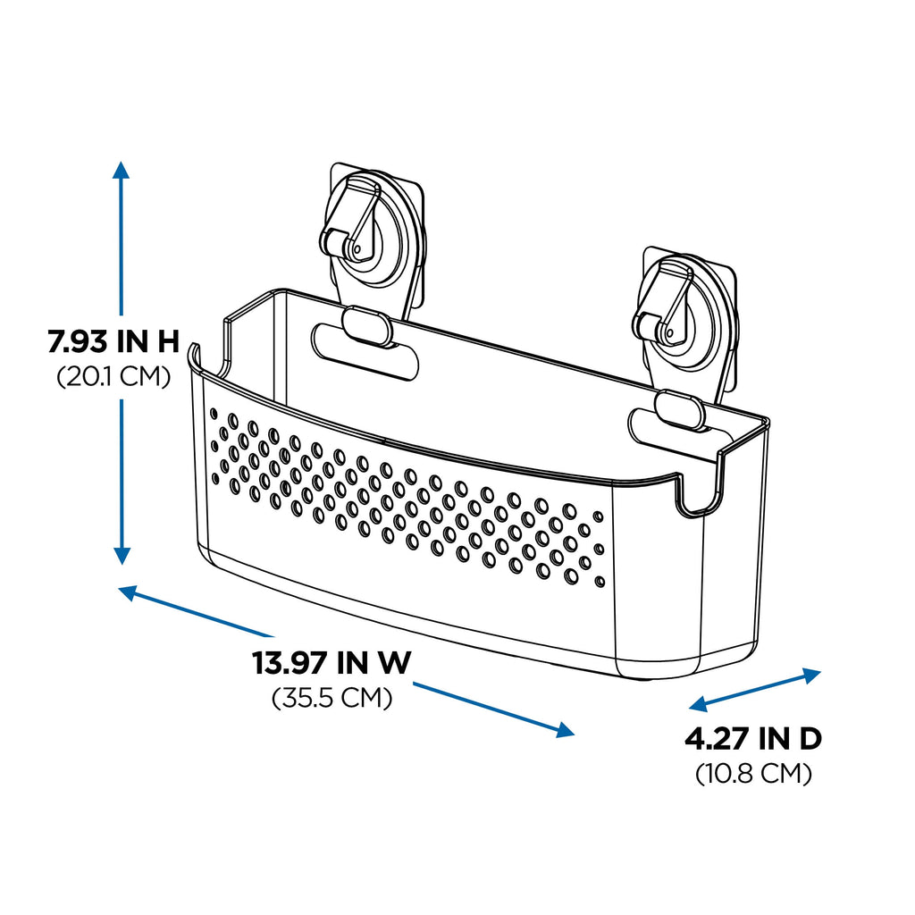 Mainstays Clear Wall-Mounted Extra-Large Suction Bath Basket, Easy to Install, No Tools - Image 5