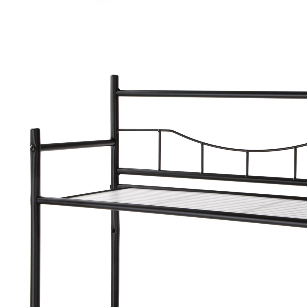 3-Shelf over-the-Toilet Bathroom Storage Unit Black Steel - Image 3