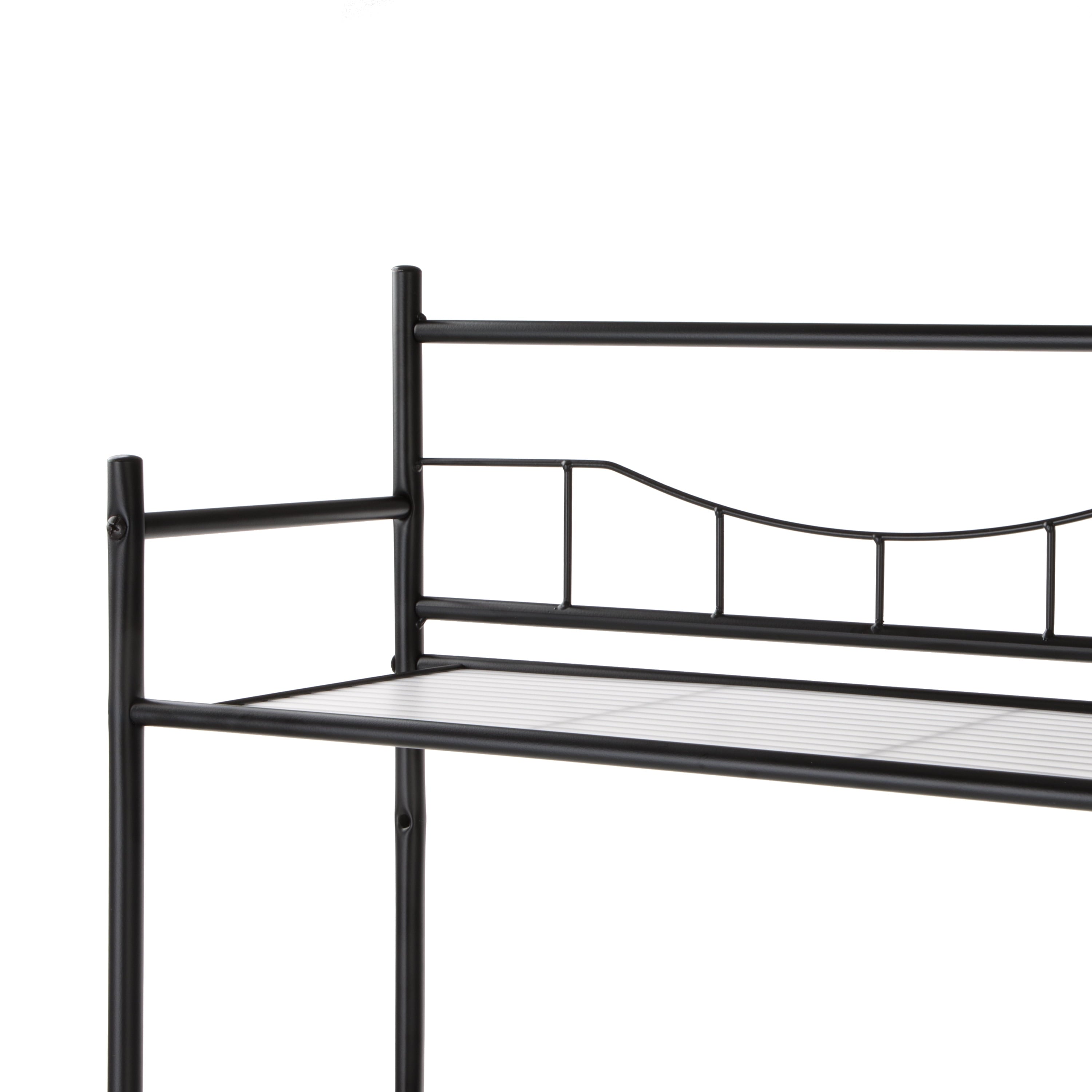3-Shelf over-the-Toilet Bathroom Storage Unit Black Steel - Image 3