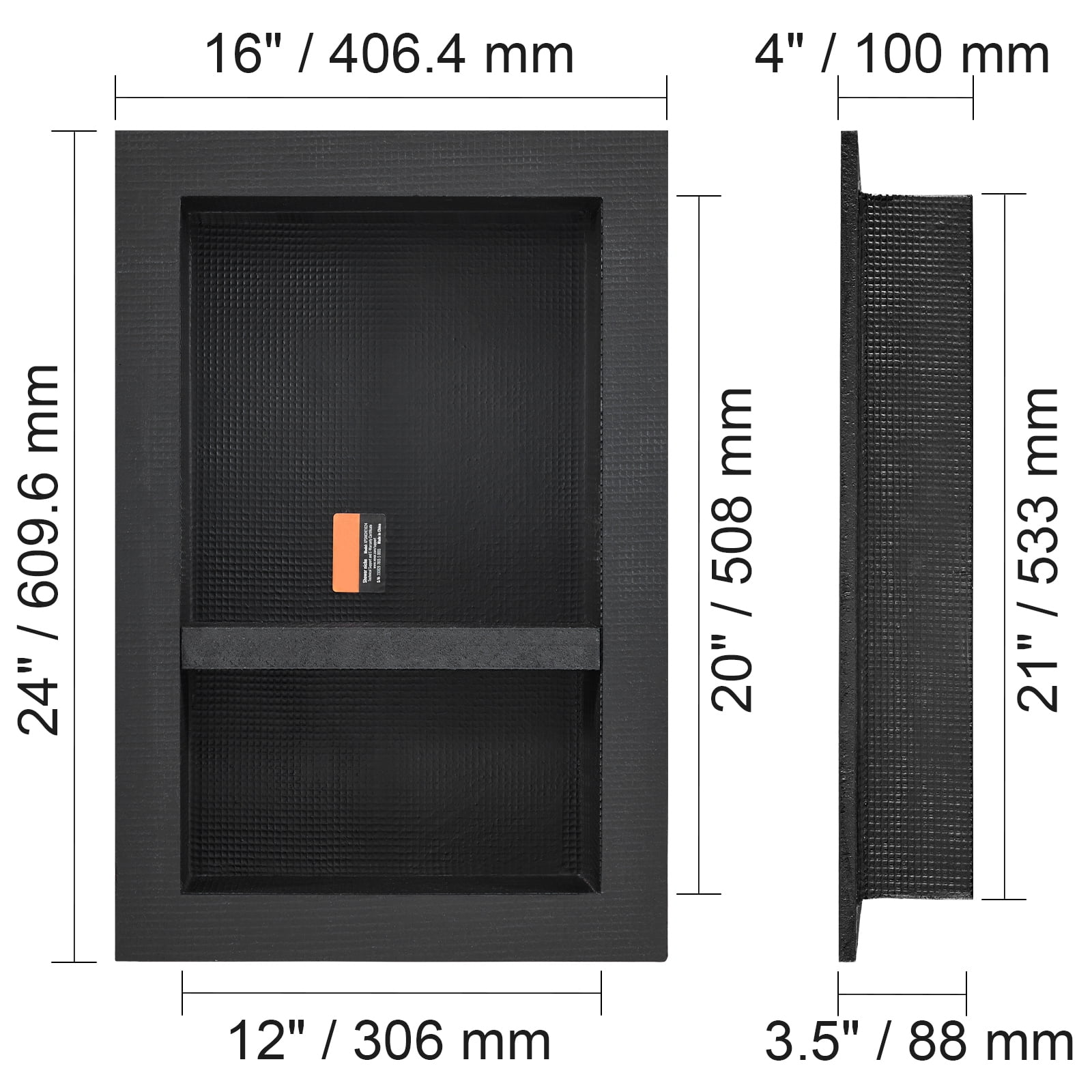 16x24x4" Double Shelf Wall-inserted for Bathroom - Image 3