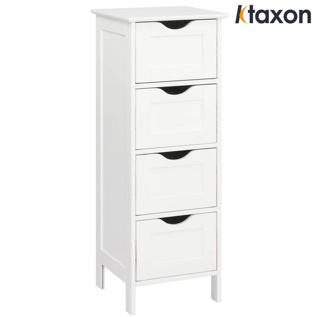 Bathroom Floor Storage Cabinet with 4 Drawers, Small Cabinet for Bedroom Kitchen, White - Image 5