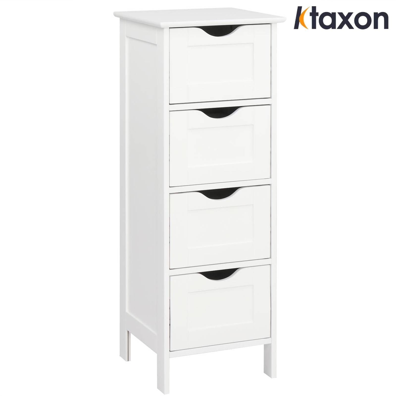Bathroom Floor Storage Cabinet with 4 Drawers, Small Cabinet for Bedroom Kitchen, White - Image 5