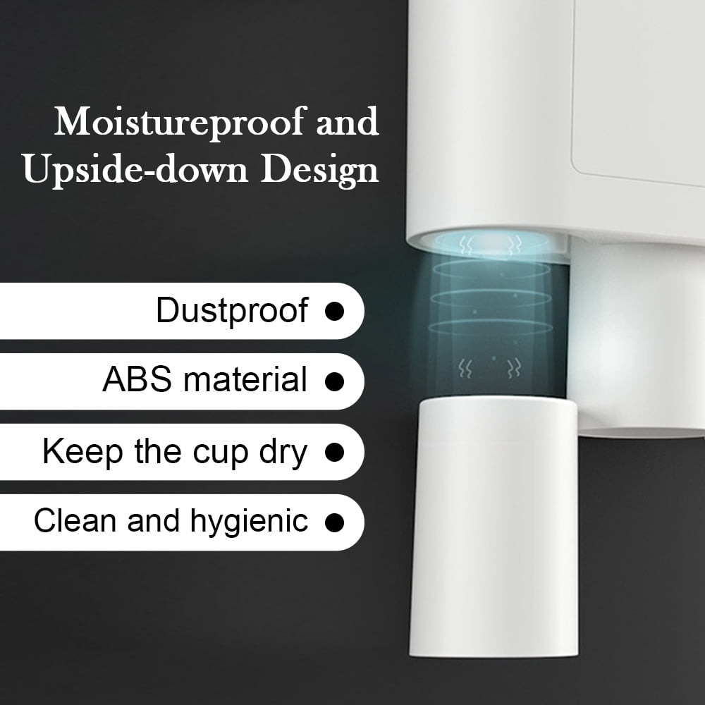 for Bathroom, Toothpaste and Dispenser,Wall Mounted Cup with Brush Sink, Cup, Cosmetic Drawer and Storage Tray White - Image 4