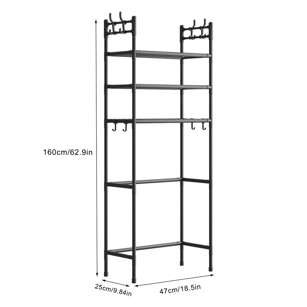 Over the Toilet Storage Cabinet Rack 3 Tier Bathroom Organizers and Storage with Hooks - Image 3