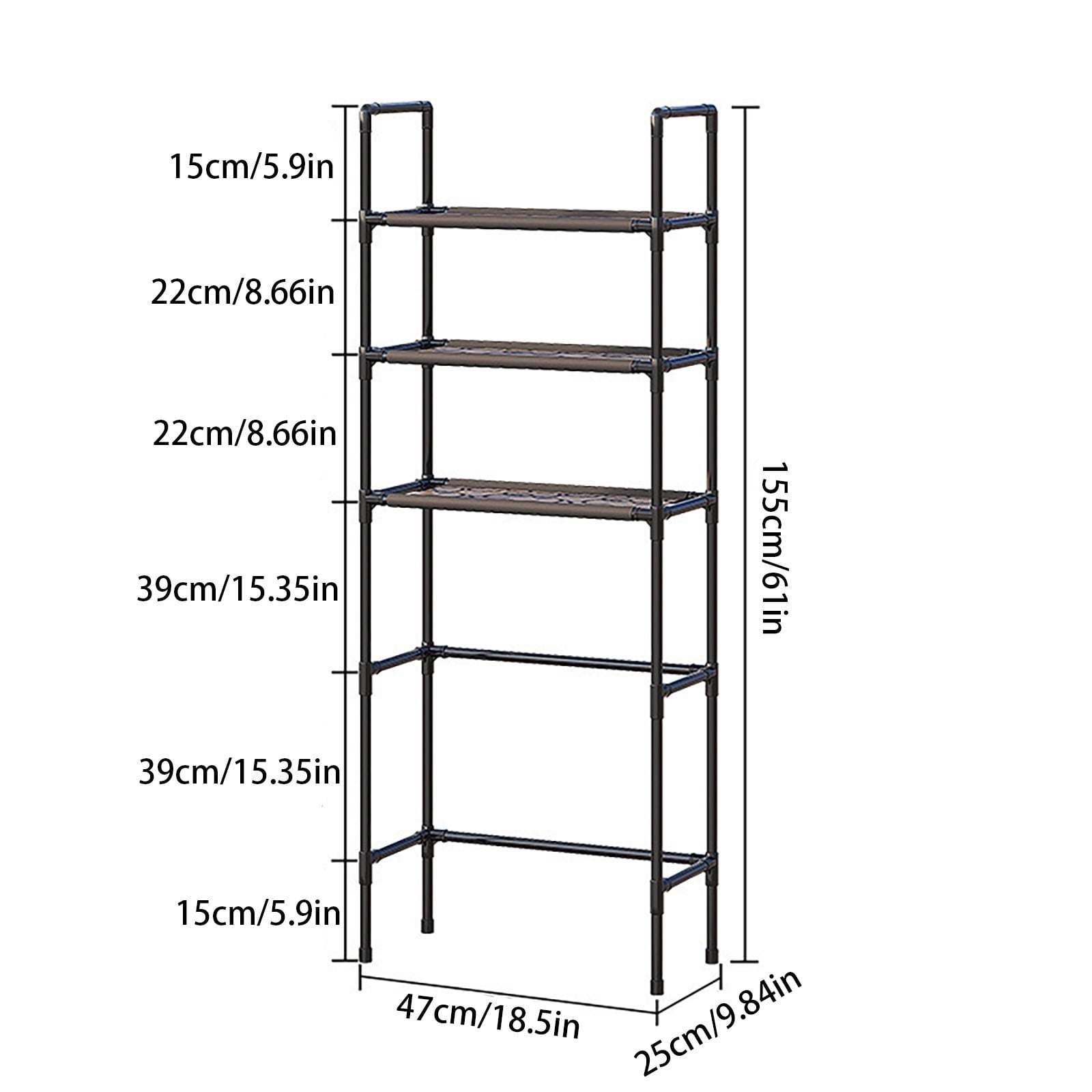 The Toilet Storage Rack No Drill Bathroom Organizer 3 Tier Shelf Unit for Toiletries and Bath Essentials, Space Savin... - Image 3