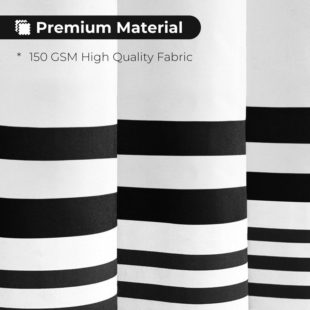 Striped with Tassel Modern Bathroom s, Fabric Black and White Waterproof, 12 pcs Hooks,72x72 inch - Image 5