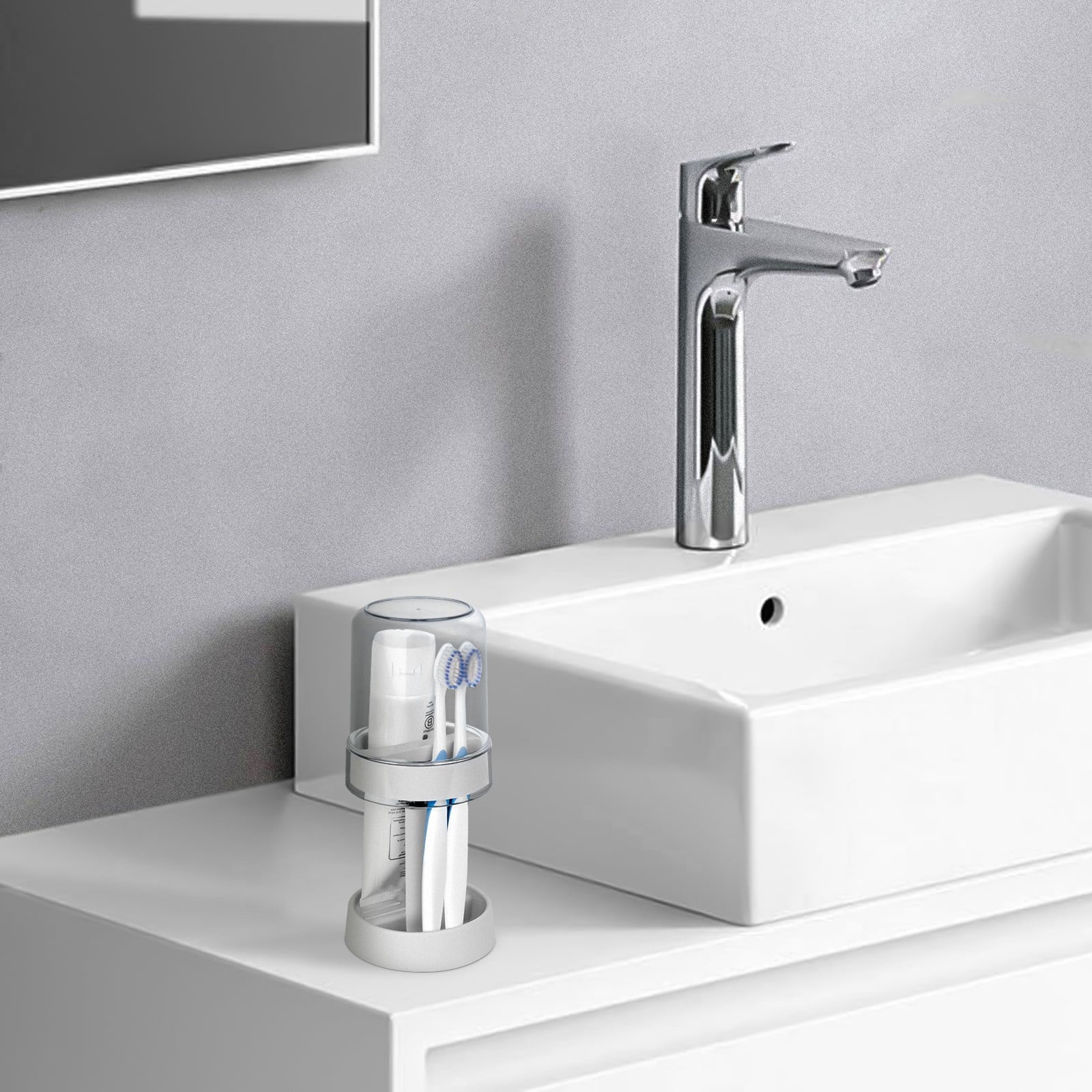 DODAMOUR Height Adjustable Toothbrush Holder for Bathroom, Toothbrush Holder Stand with Tooth Brush Cup, Compatible with Conventional, Elect - Image 6