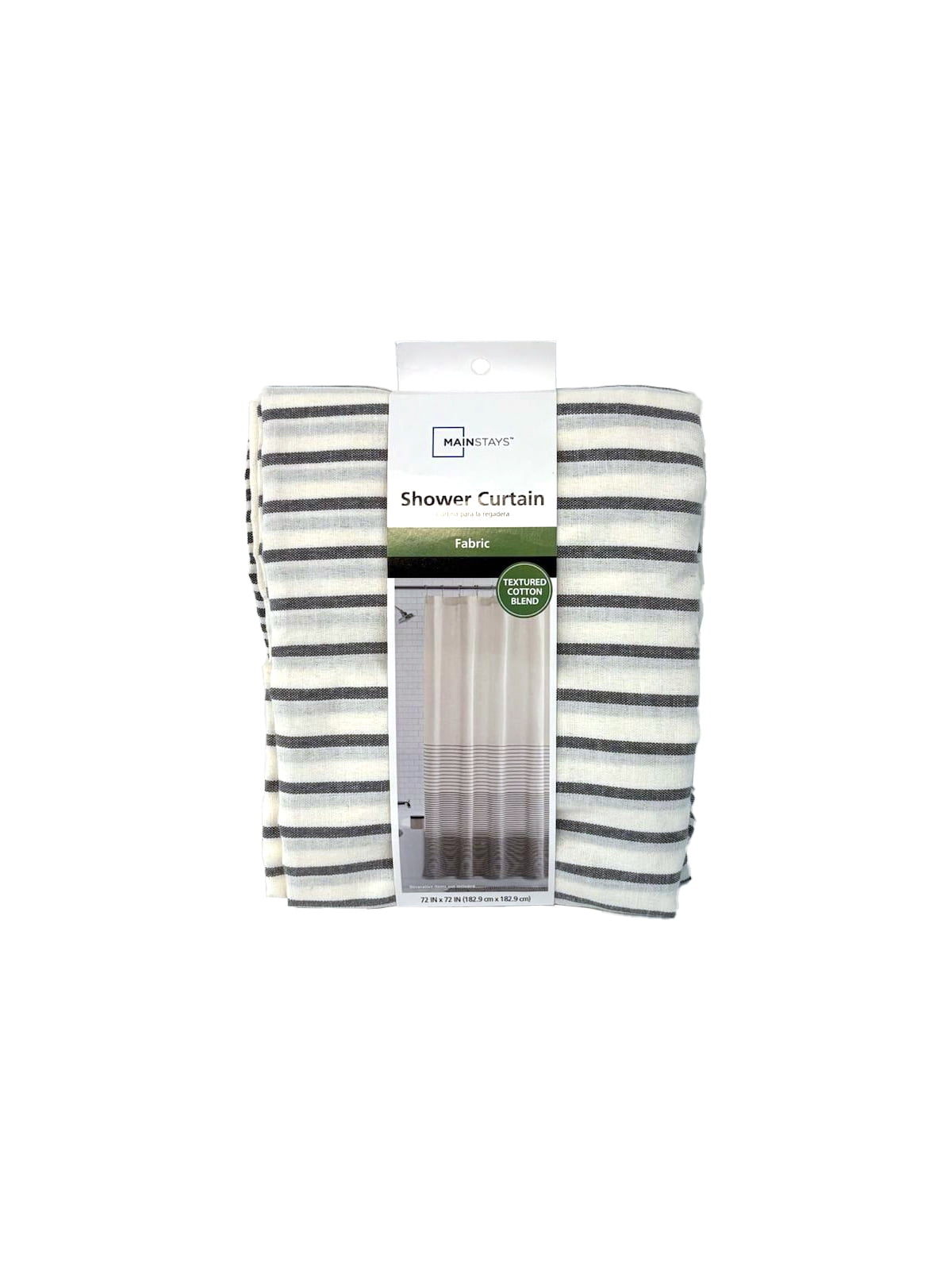 Mainstays Black Yarn Dyed Stripe Shower Curtain, 72" x 72" - Image 6