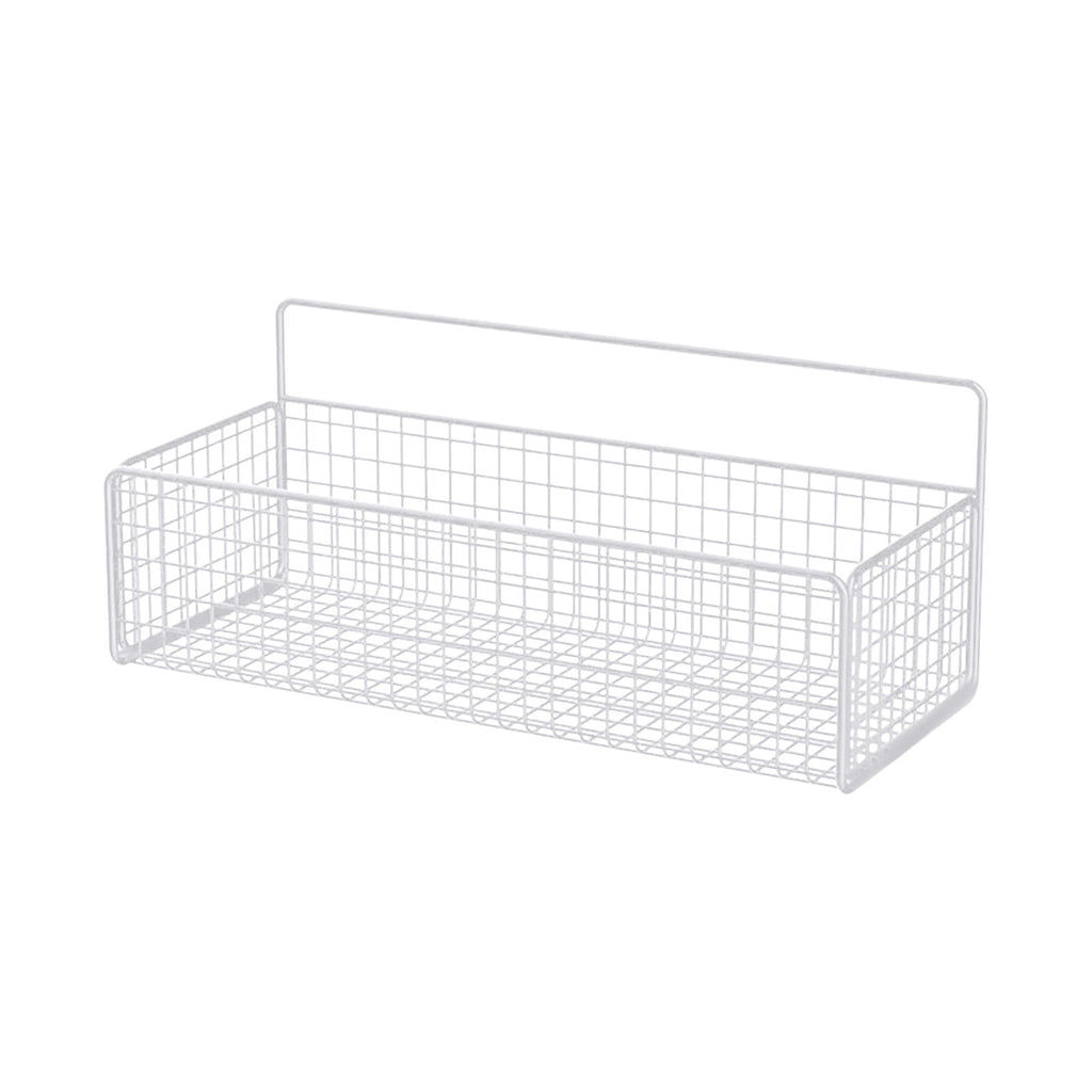 Basket, 14.4x5.9in Metal Wire Organizer with Hooks for Bathroom Shower, Kitchen Spice Rack, No Drill Adhesive Install... - Image 2