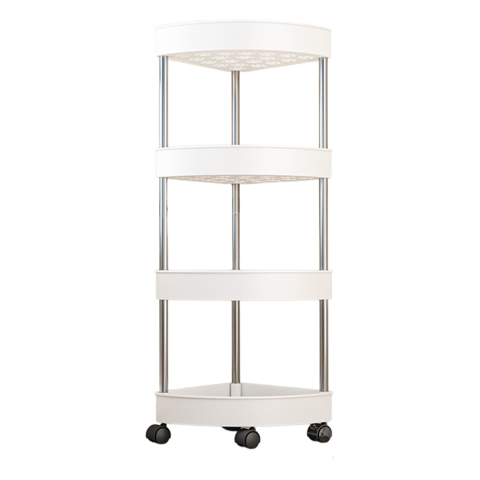 Shelf Organizer, Bathroom Shower Caddy with Detachable 4 Tiers Rolling Wheels Drainage Holes, Space-Saving Organizer ... - Image 2