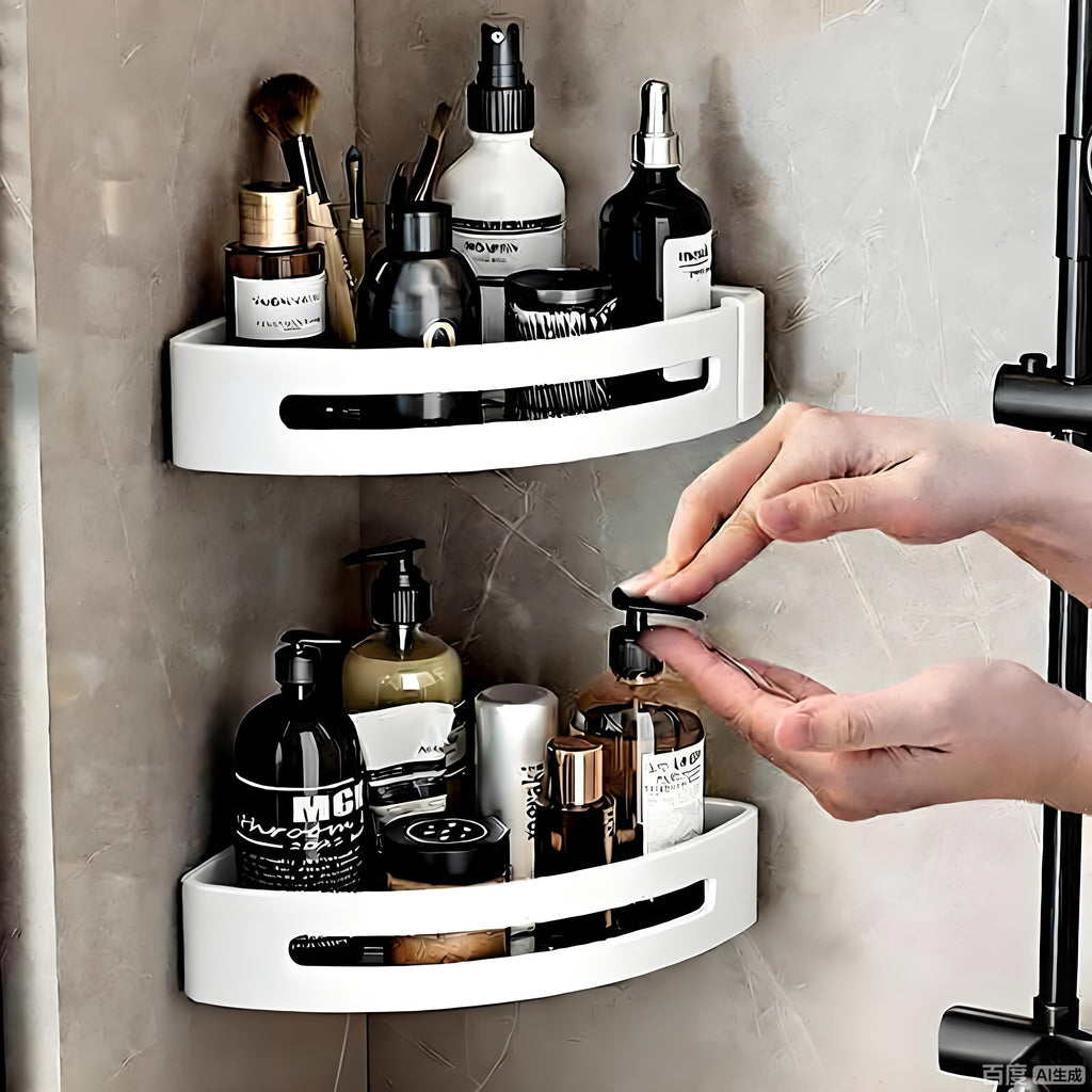 3-Tier Corner Shower Caddy with Powerful Suction Cups, No Drill Removable Bathroom Corner Shelf, Large Capacity Waterproof & Rustproof Showe - Image 2