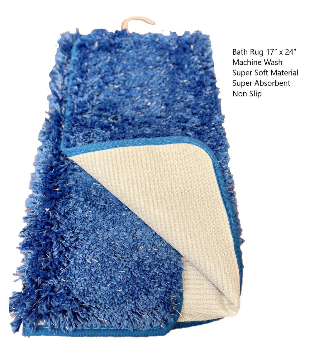 Bathroom Décor Bathtub Shower Curtain With 12 Hooks and Matching Bath Mat Rug Non Slip Super Soft Chenille Feathers R... - Image 5