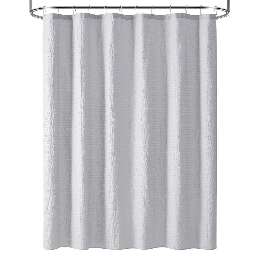 16-Piece Bathroom Shower Curtain Set – Soft Silver Fabric Curtain with Coordinated Bath Rug, Soap Pump & Tray - Image 2
