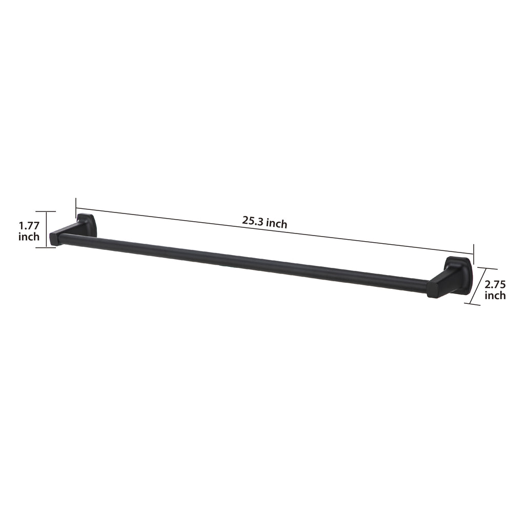 Wall Mount Steel 24 inch Towel Holder Bar, Black Finish, Horizontal Orientation - Image 2