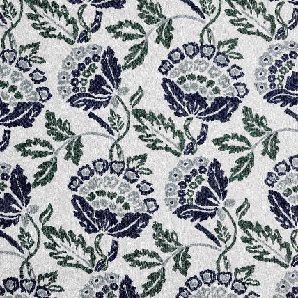 Mainstays Block Floral 13 Piece Shower Curtain and Hook Set, 72 x 72, Navy - Image 4