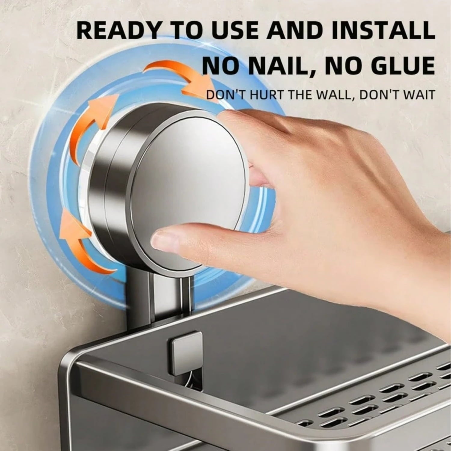 Shower Caddy Suction Cup Large Capacity Wall-Mounted Shower Shelves with Hooks, Rustproof & Fast Draining Heavy Duty Bathroom Shelves for Ki - Image 5