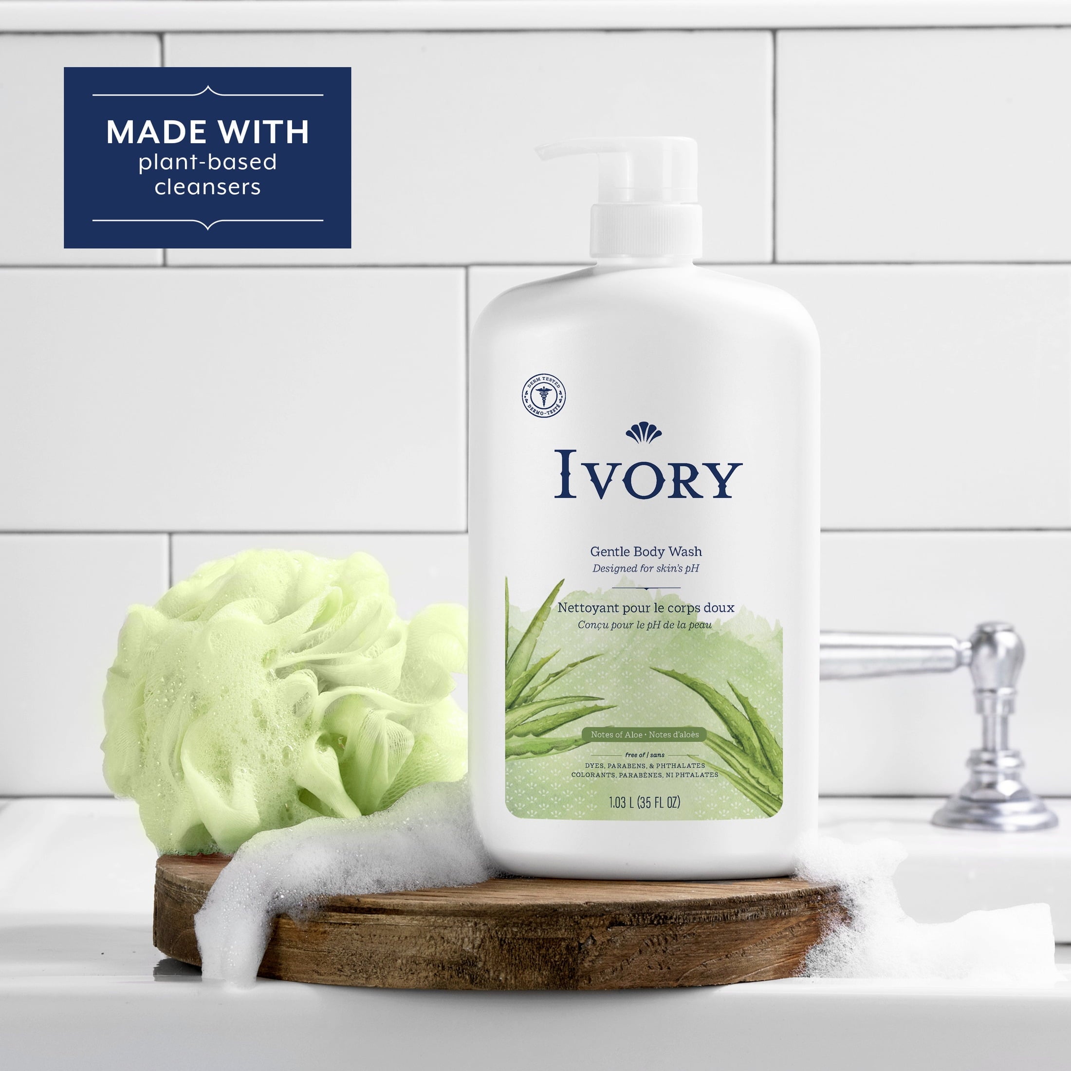 Ivory Mild and Gentle Body Wash, Aloe Scent, for All Skin Types, 35 fl oz - Image 5