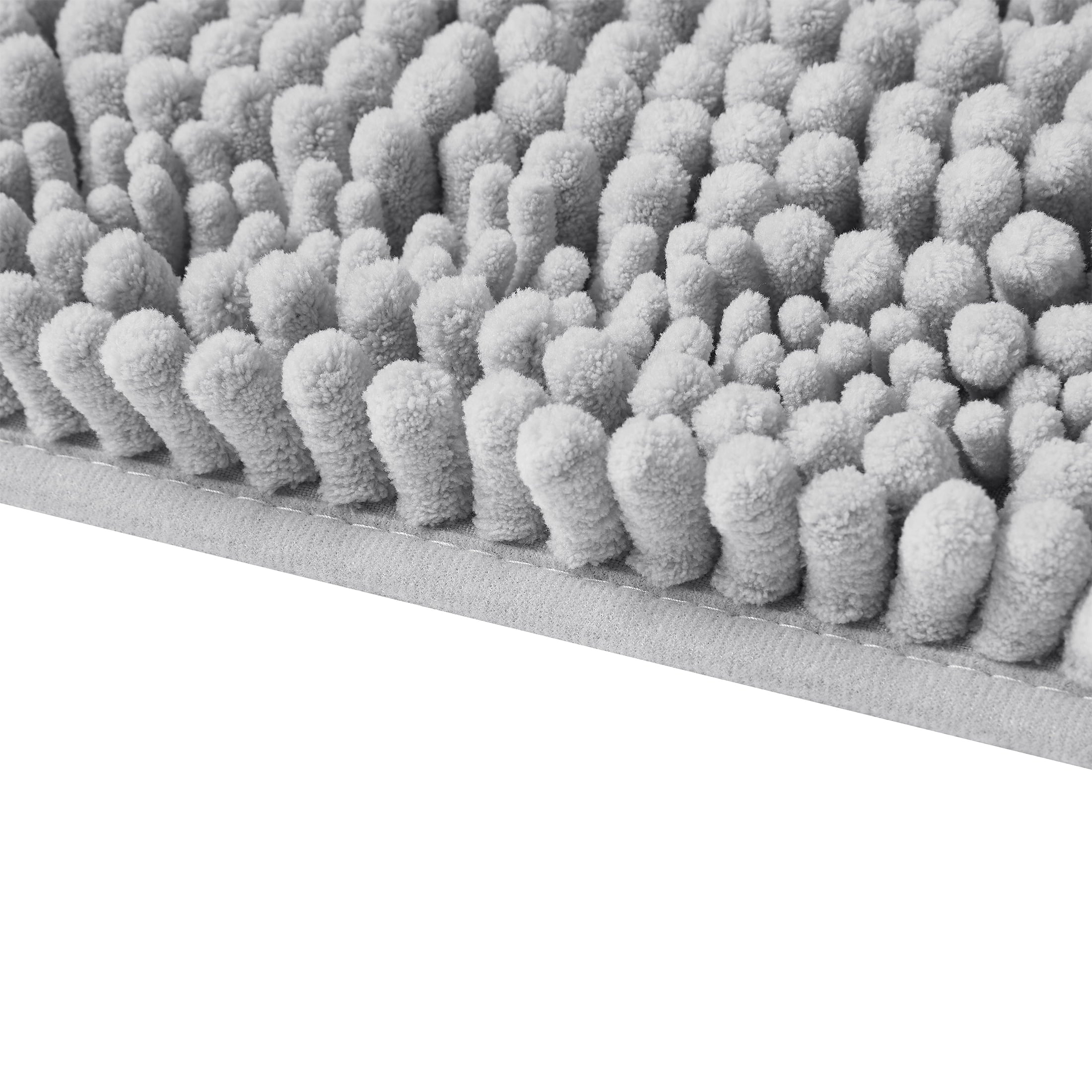 Mainstays Textured Soft Silver Chenille Polyester Bath Rug Set, 2-Piece - Image 3