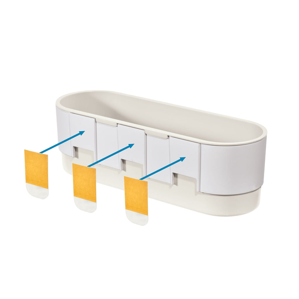 iDesign Adhesive Shower Basket - Orleans Collection - Coconut/White - Image 4